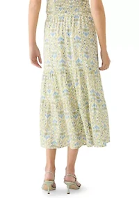 Women's Paisley Tiered Midi Skirt