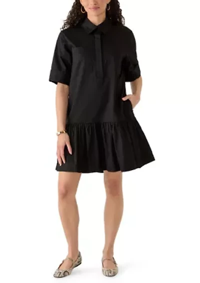 Women's Short Sleeve Poplin Shirtdress