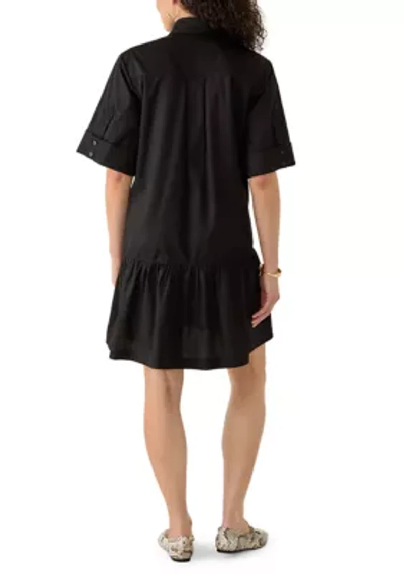 Women's Short Sleeve Poplin Shirtdress