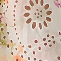 Women's Eyelet Bodice Ruffle Sleeveless Floral Midi Dress