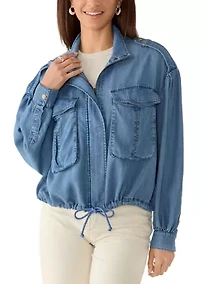 Women's Chambray Jacket with Utility Pockets