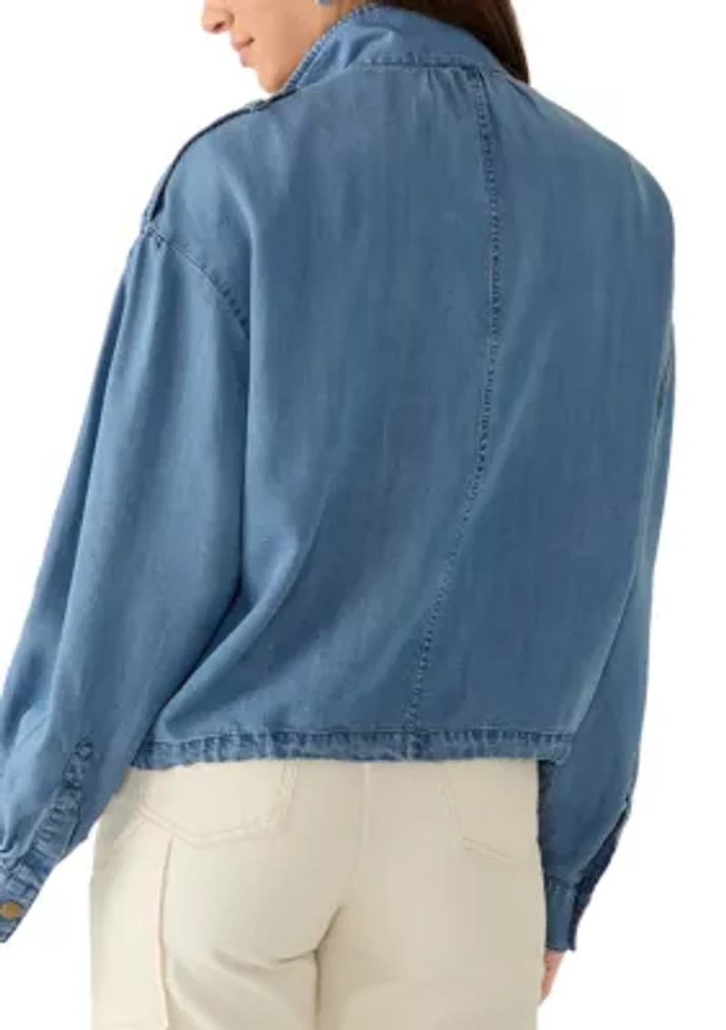 Women's Chambray Jacket with Utility Pockets