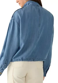 Women's Chambray Jacket with Utility Pockets
