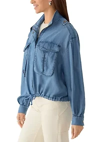 Women's Chambray Jacket with Utility Pockets