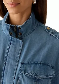 Women's Chambray Jacket with Utility Pockets