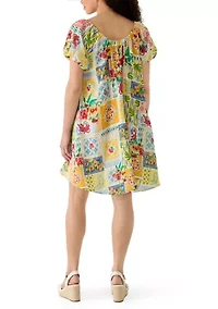 Women's Puff Sleeve Swing Dress