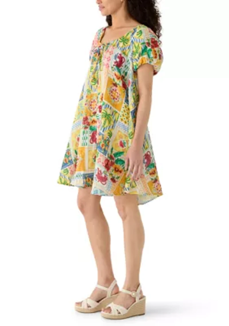 Women's Puff Sleeve Swing Dress