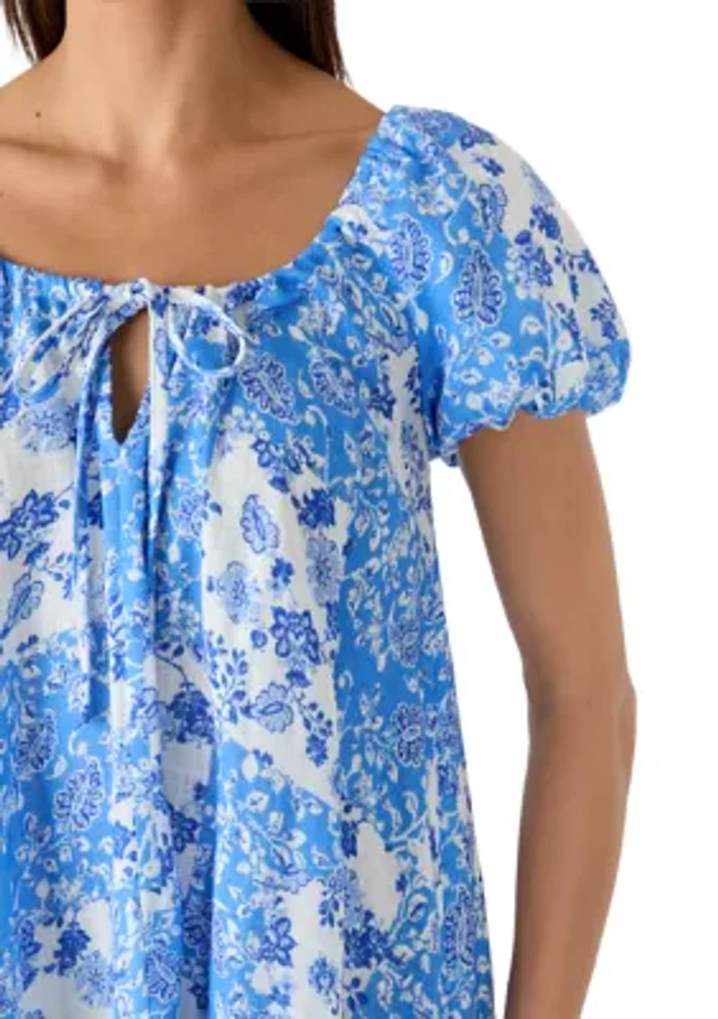 Women's Puff Sleeve Swing Dress