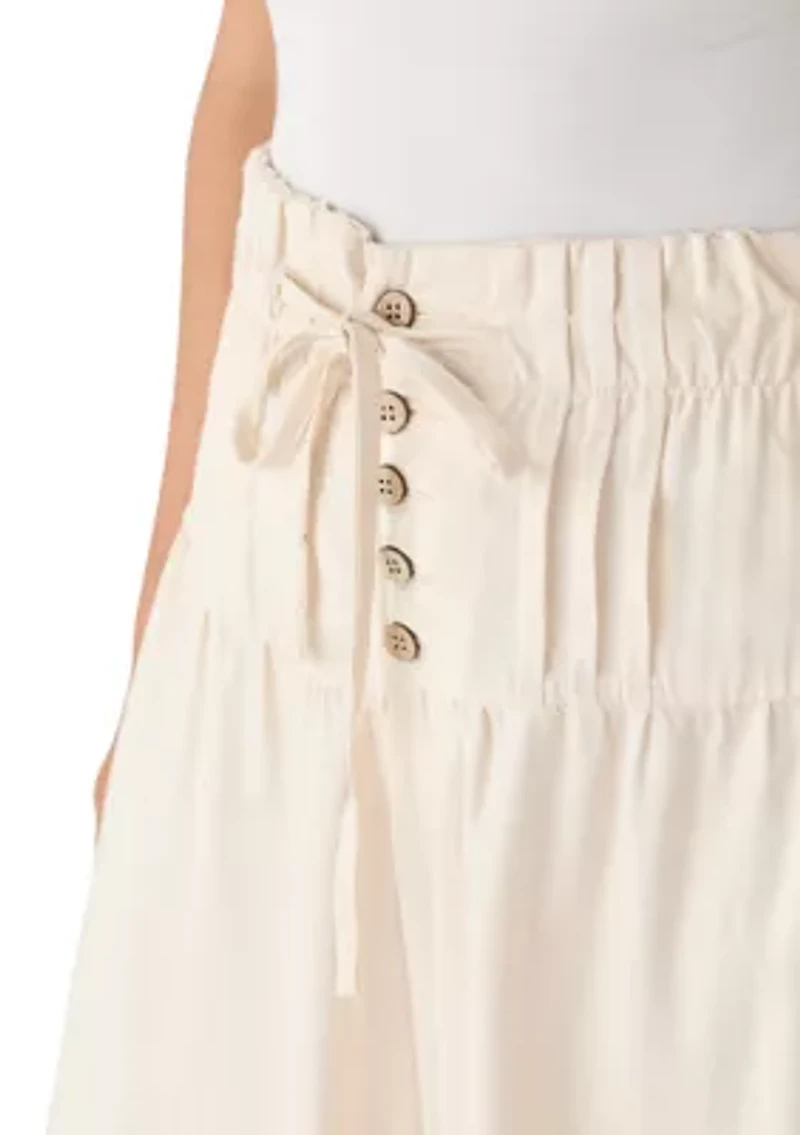 Women's Pintuck Front Button Pants