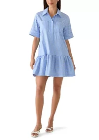 Women's Short Sleeve Poplin Shirtdress