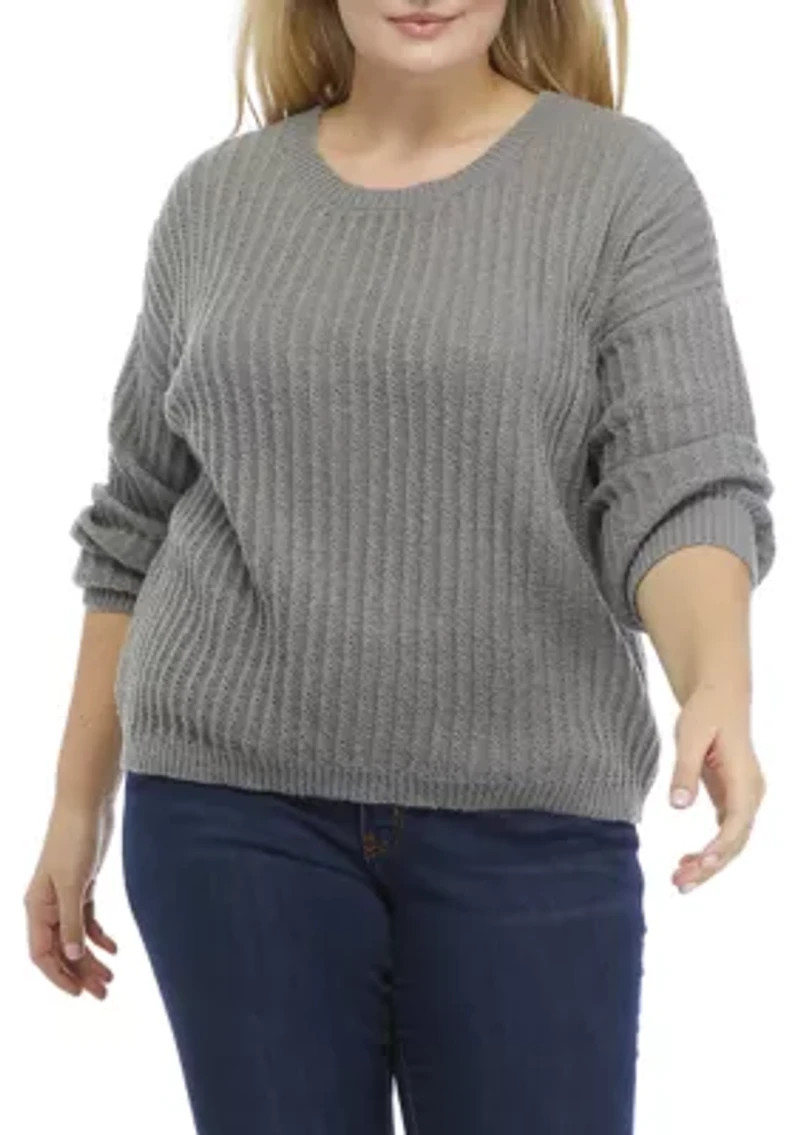 Plus Textured Bar Back Sweater