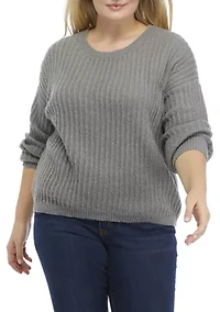 Plus Textured Bar Back Sweater