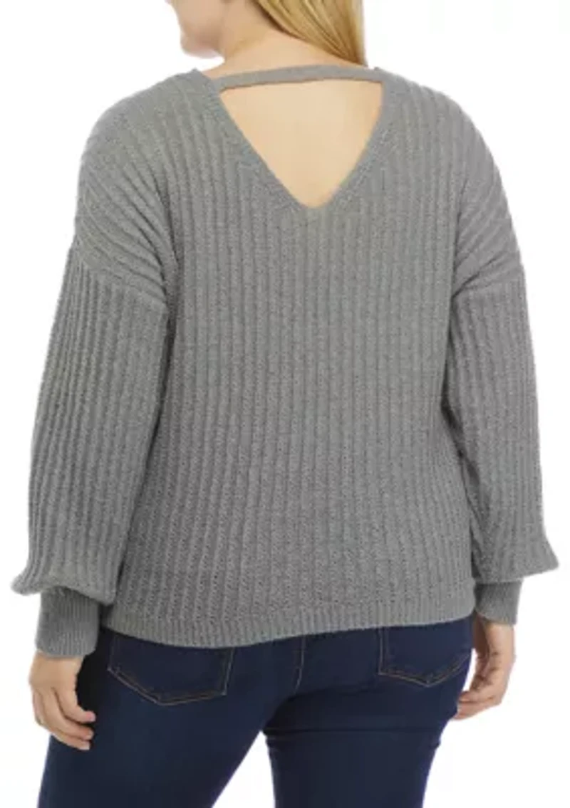 Plus Textured Bar Back Sweater