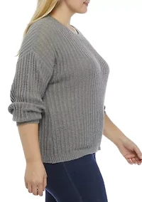 Plus Textured Bar Back Sweater