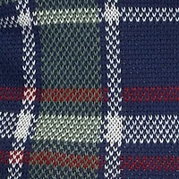 Plus Navy-Forest Plaid V-Neck Sweater