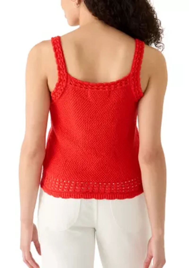 Women's Sleeveless Lace Line Tank Top