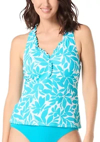 Women's Key West Pique Nina Ruffled Trim Racerback Tankini Top