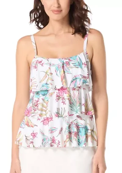 Plus Endless Summer Jane Ruffle Tiered Tankini Top