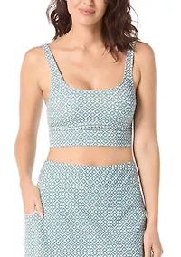 Geo Print Banded Swim Top