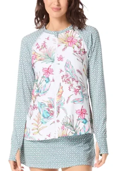 Women's Long Sleeve Mary Endless Summer Zip Front Rash Guard