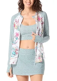 Women's Long Sleeve Mary Endless Summer Zip Front Rash Guard