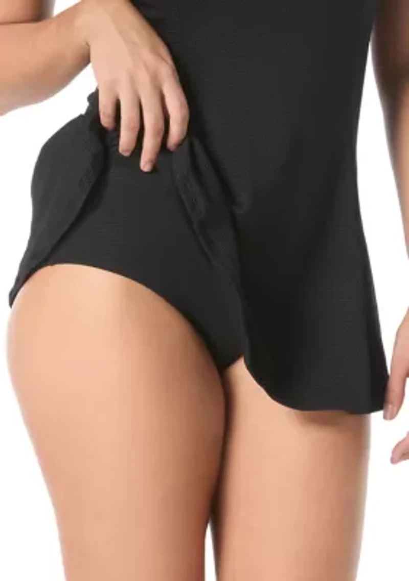 Scoop Neck Swimsuit with Ric Rac Trim