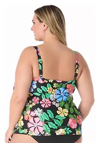 Plus Midnight Garden Tankini Swim Top