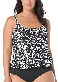 Plus Key West Piqué Sarah Blouson Tankini Top
