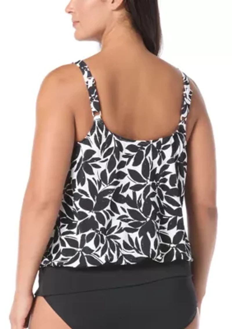 Plus Key West Piqué Sarah Blouson Tankini Top