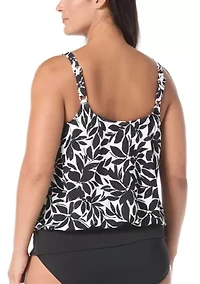 Plus Key West Piqué Sarah Blouson Tankini Top