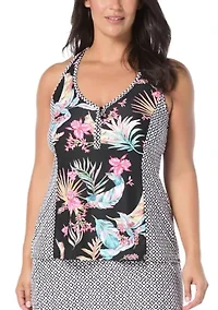 Plus Endless Summer Erinna Twin Print Tankini Swim Top