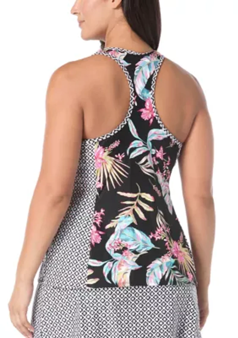 Plus Endless Summer Erinna Twin Print Tankini Swim Top