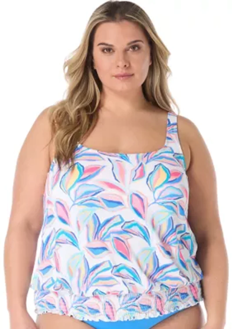 Plus Bora Floral Cross Band Swim Top