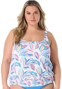 Plus Bora Floral Cross Band Swim Top