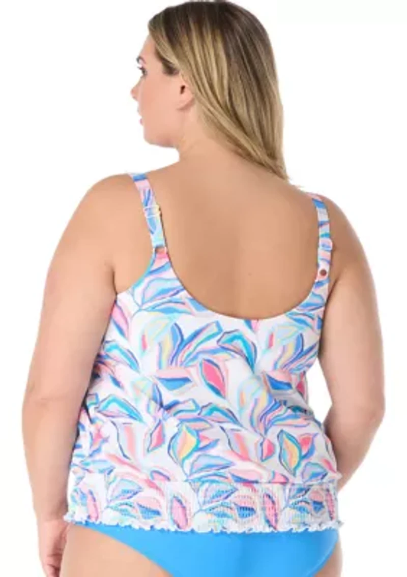 Plus Bora Floral Cross Band Swim Top