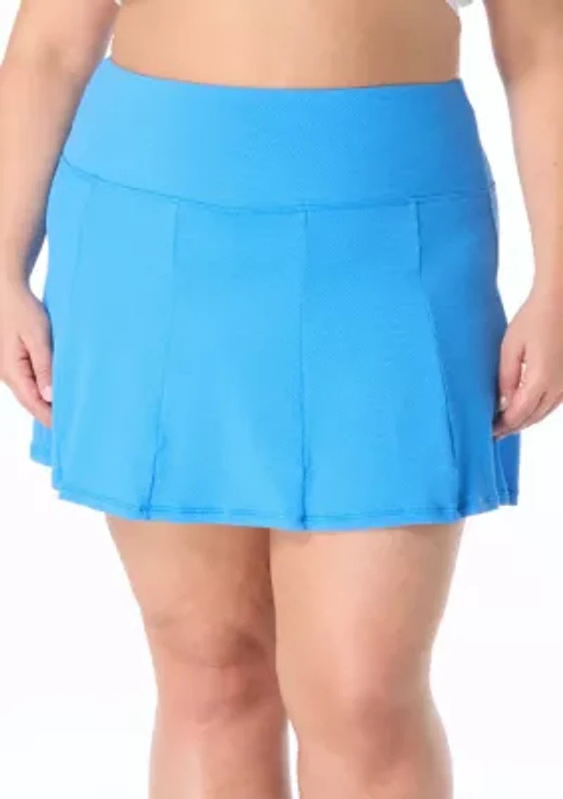Plus Solid Pique Swim Skort