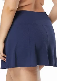 Plus Solid Pique Swim Skort