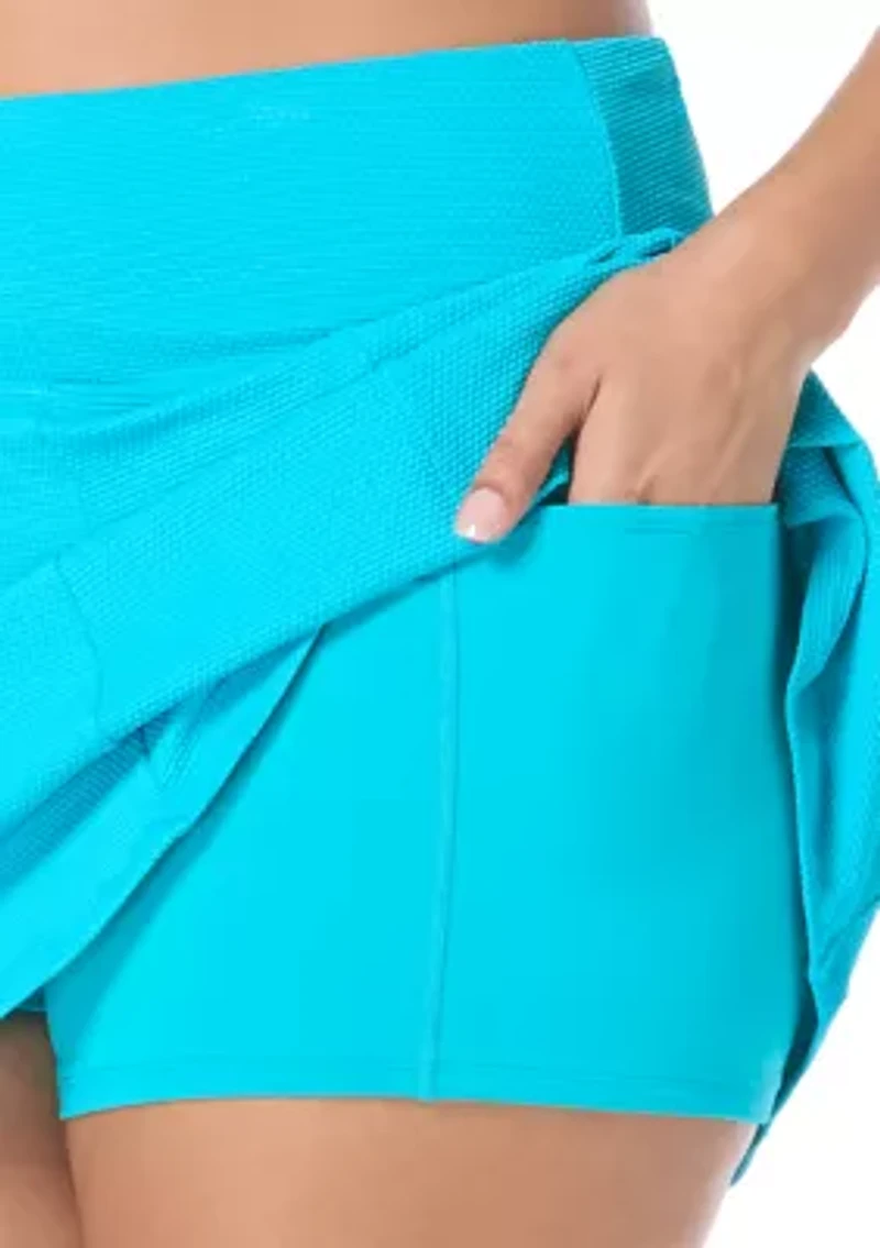 Plus Solid Pique Swim Skort