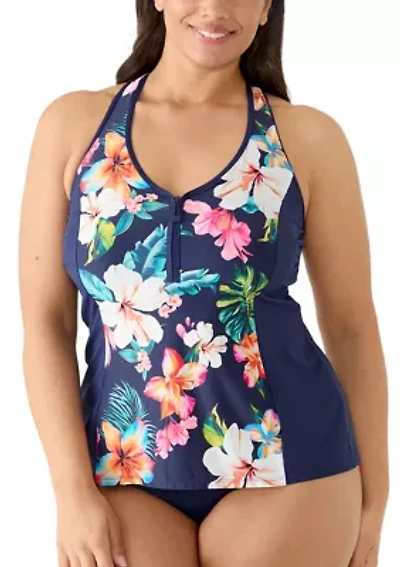 Women's Vibrant Vacay Erinna Racerback Tankini Top
