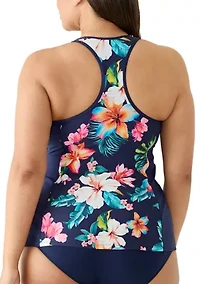 Women's Vibrant Vacay Erinna Racerback Tankini Top
