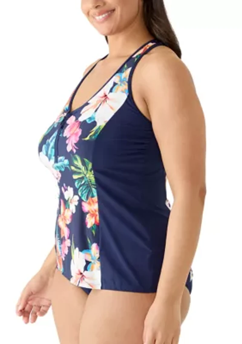 Women's Vibrant Vacay Erinna Racerback Tankini Top