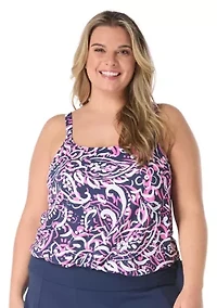 Plus Parade Paisley Tankini Swim Top