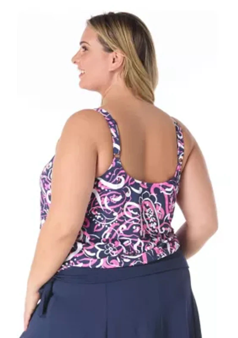 Plus Parade Paisley Tankini Swim Top