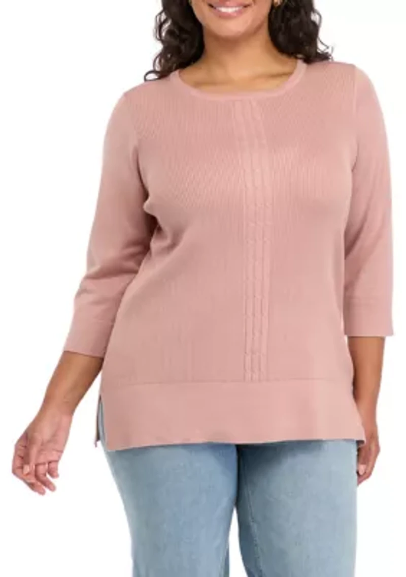 Plus Ribbed Tunic Sweater