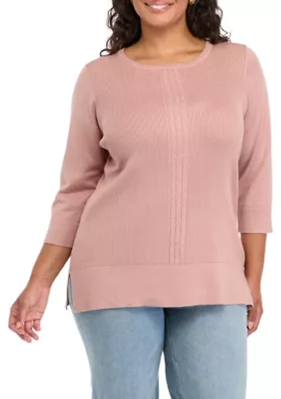 Plus Ribbed Tunic Sweater