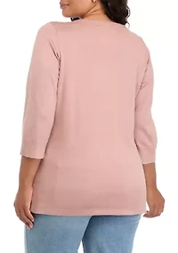 Plus Ribbed Tunic Sweater