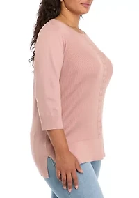 Plus Ribbed Tunic Sweater