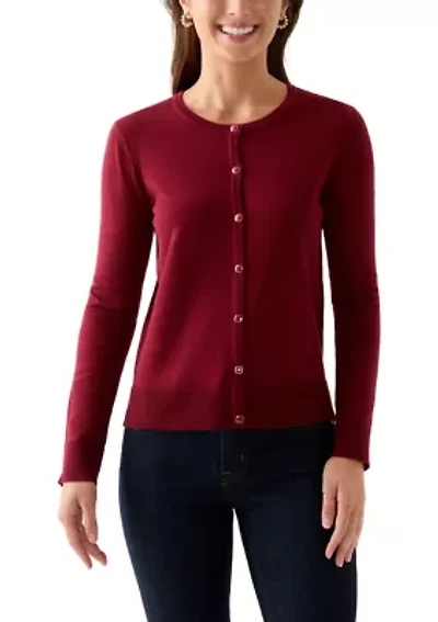 Petite Novelty Button Cardigan