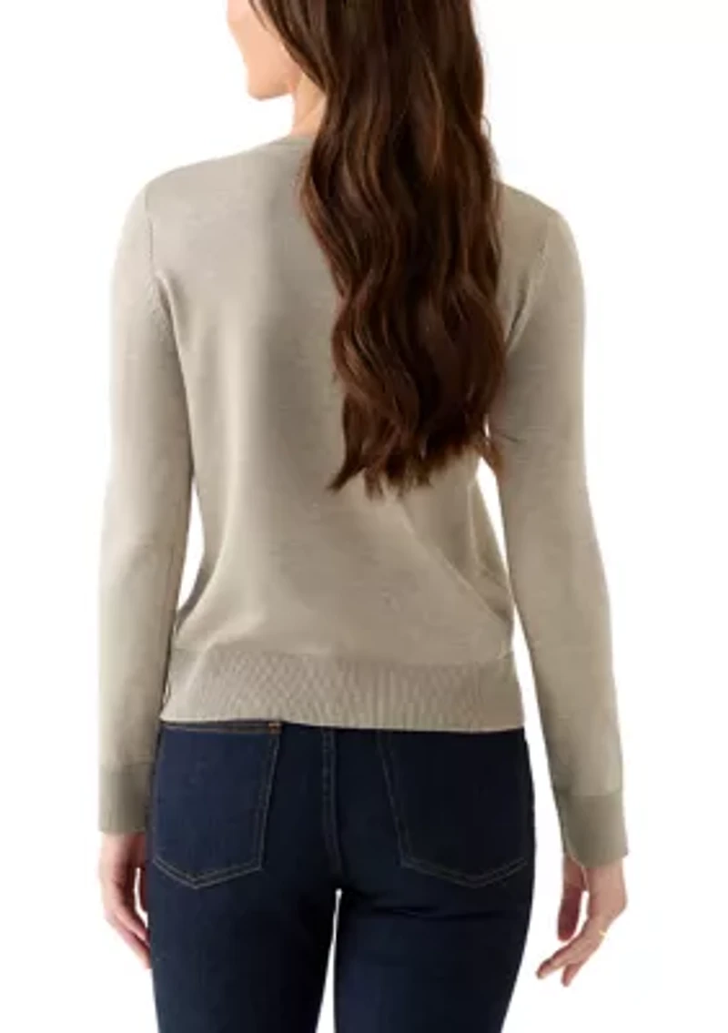 Petite Novelty Button Cardigan