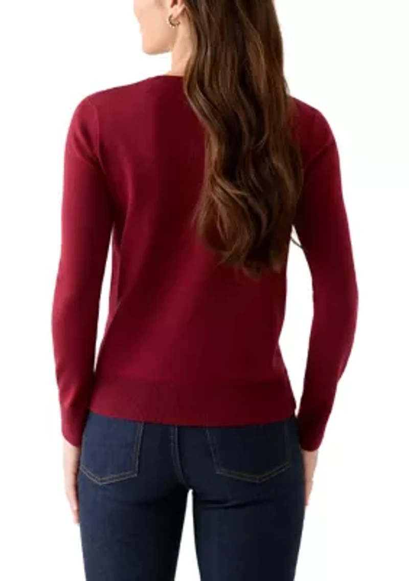 Petite Novelty Button Cardigan